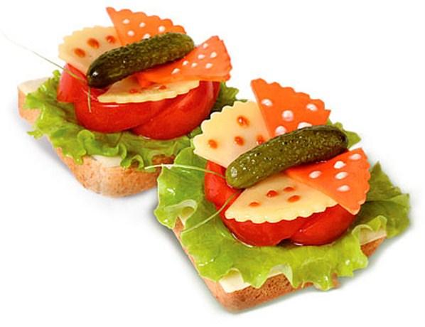 праздничные бутерброды бабочки