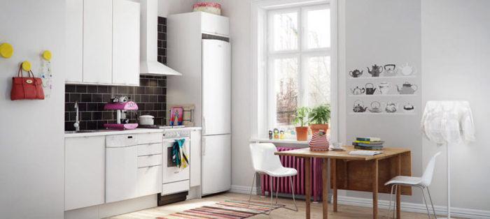 узкий холодильник для маленькой кухни